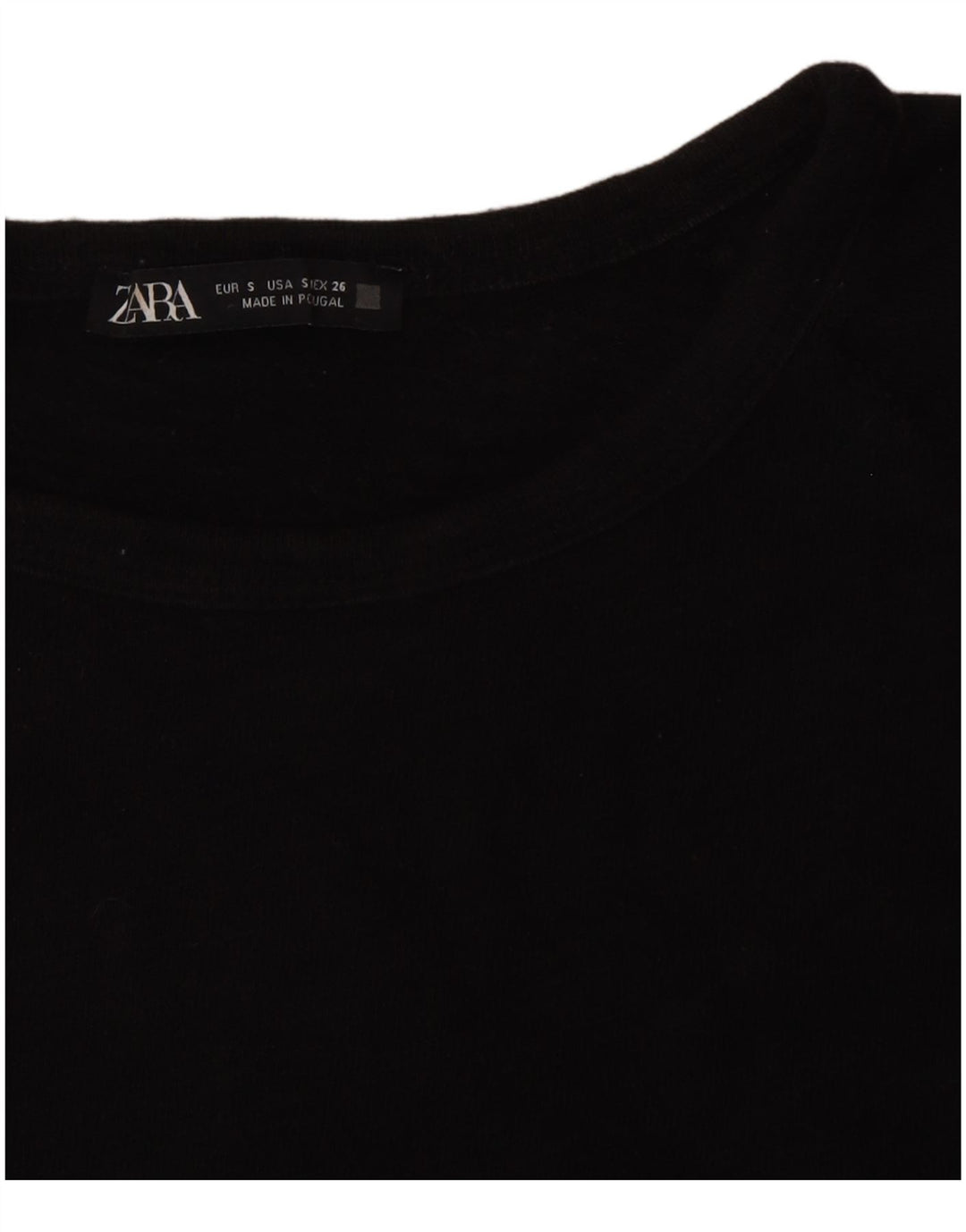 Zara Womens Top 3/4 Sleeve UK 10 Small Black