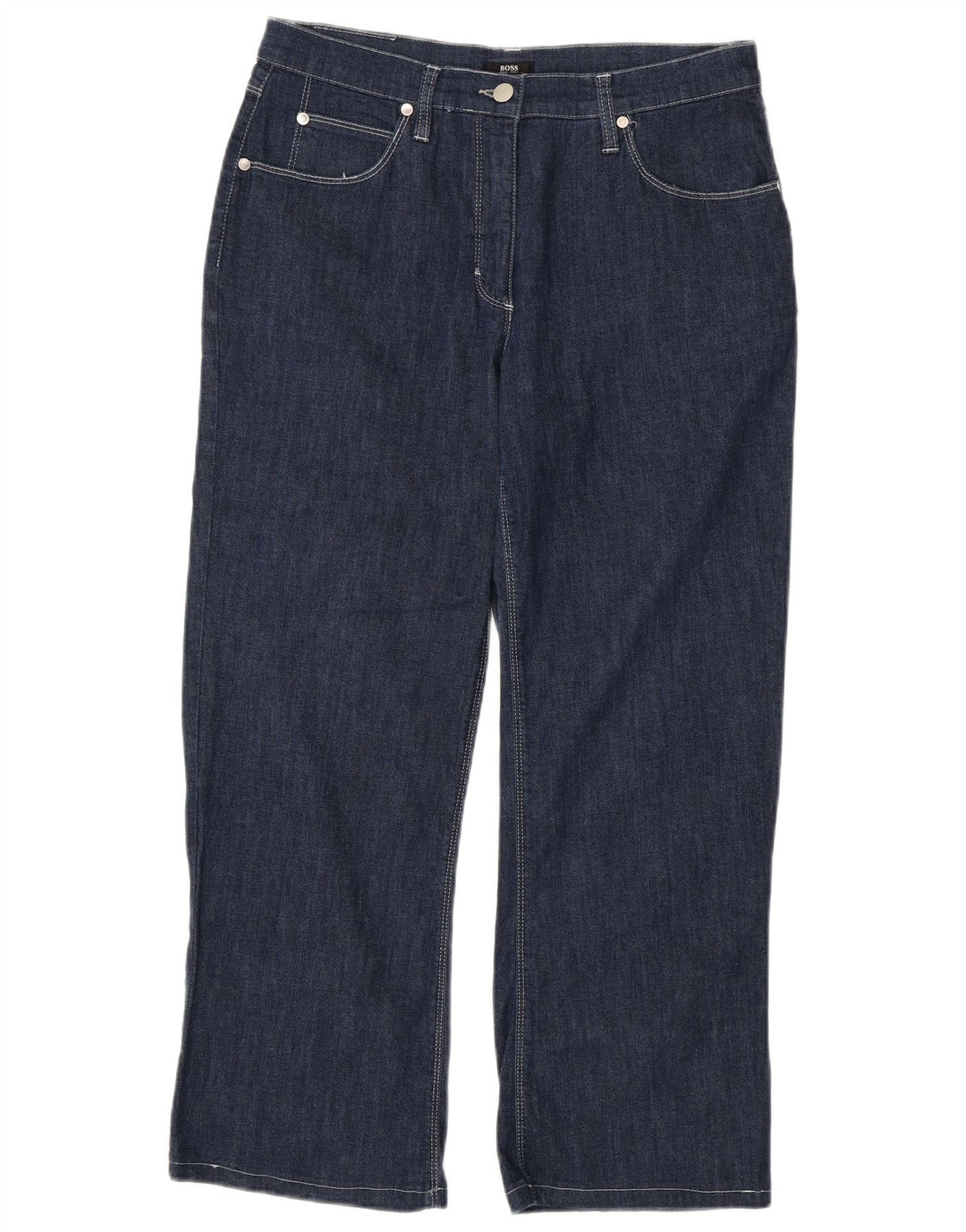 Hugo Boss Womens Straight Jeans W32 L26 Navy Blue Cotton