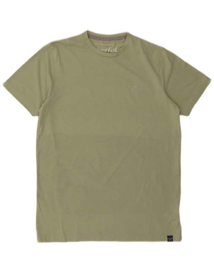 Weird Fish Mens T-Shirt Top Medium Khaki Cotton
