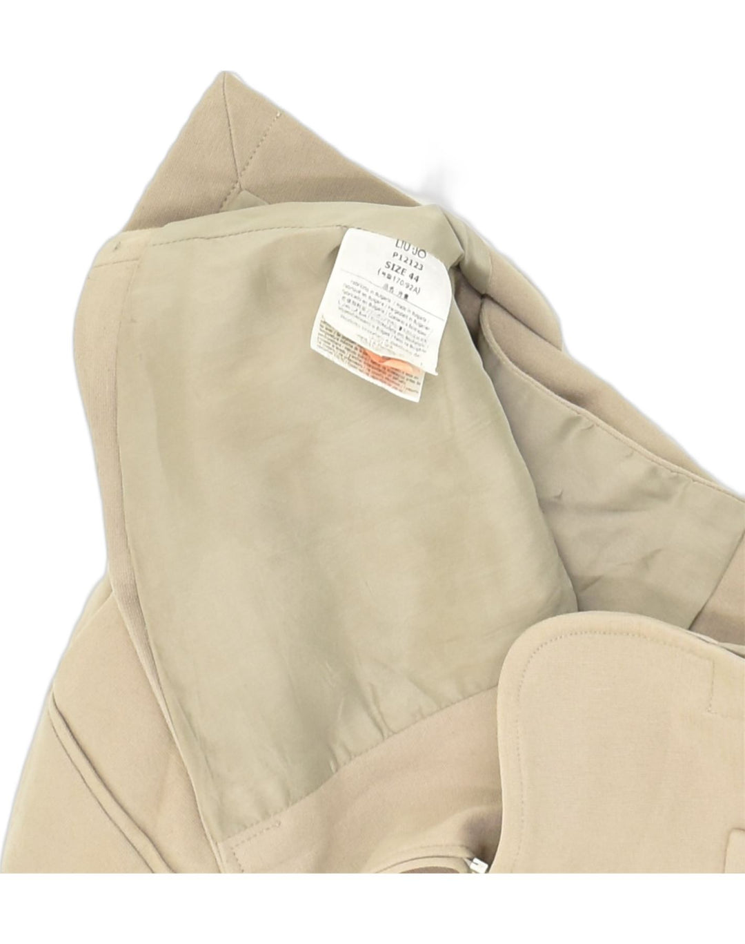 LIU JO Womens Full Zip Blazer Jacket IT 44 Medium Beige Cotton | Vintage Liu Jo | Thrift | Second-Hand Liu Jo | Used Clothing | Messina Hembry 