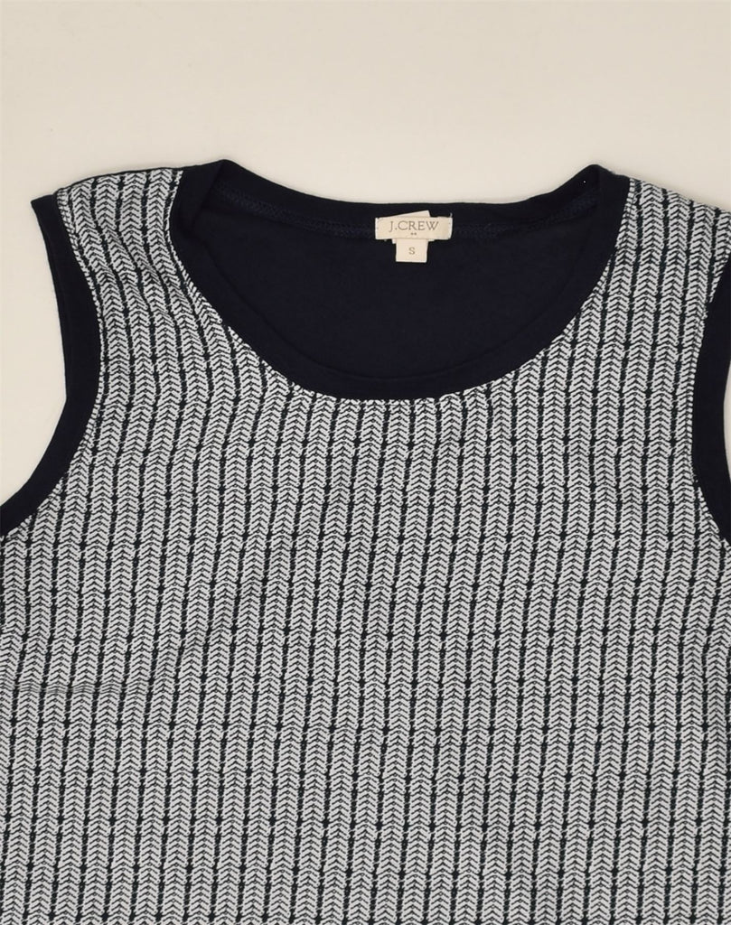 J. CREW Womens Sleeveless Blouse Top UK 10 Small Navy Blue Striped | Vintage J. Crew | Thrift | Second-Hand J. Crew | Used Clothing | Messina Hembry 