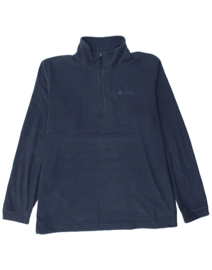 MOUNTAIN WAREHOUSE Mens Zip Neck Fleece Jumper Large Navy Blue Polyester
