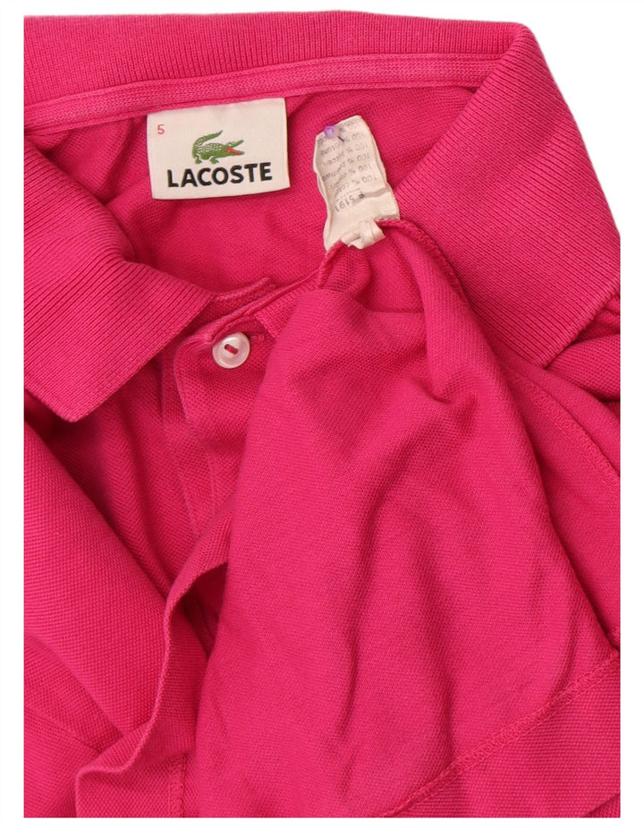 Lacoste Mens Polo Shirt Size 5 Large Pink Cotton