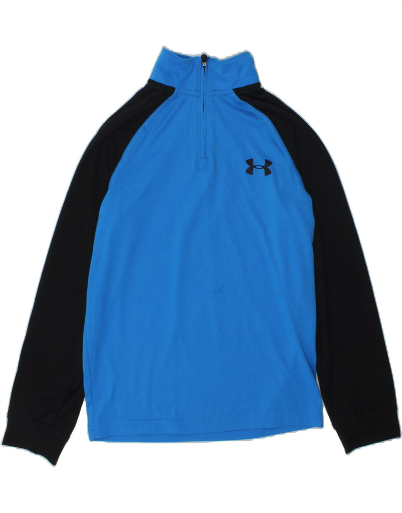 UNDER ARMOUR Boys Zip Neck Sweatshirt Jumper 8-9 Years Small Blue | Vintage Under Armour | Thrift | Second-Hand Under Armour | Used Clothing | Messina Hembry 