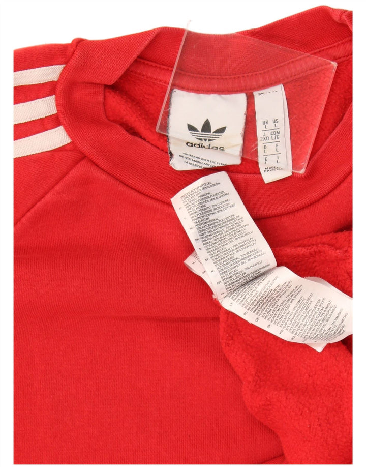 Adidas Mens Sweatshirt Jumper Large Red Cotton