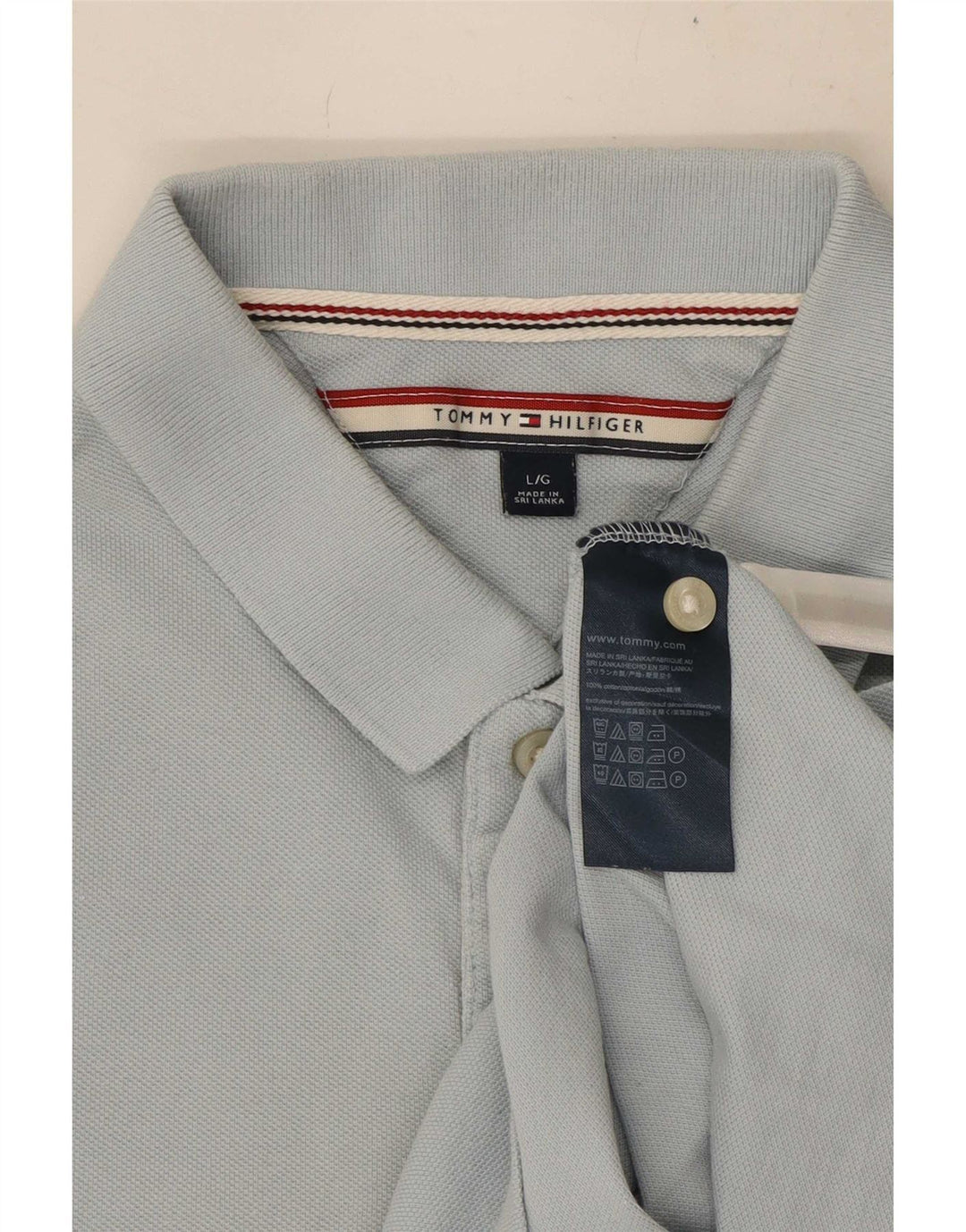 Tommy Hilfiger Mens Polo Shirt Large Blue Cotton