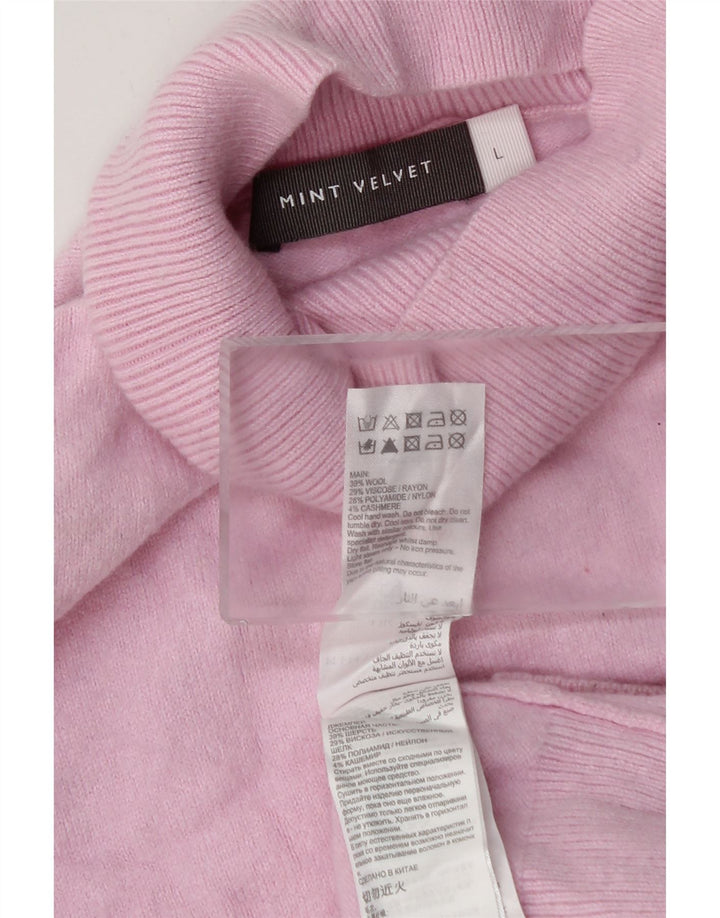 MINT VELVET Womens Oversized Turtle Neck Jumper Sweater UK 10 Small Pink
