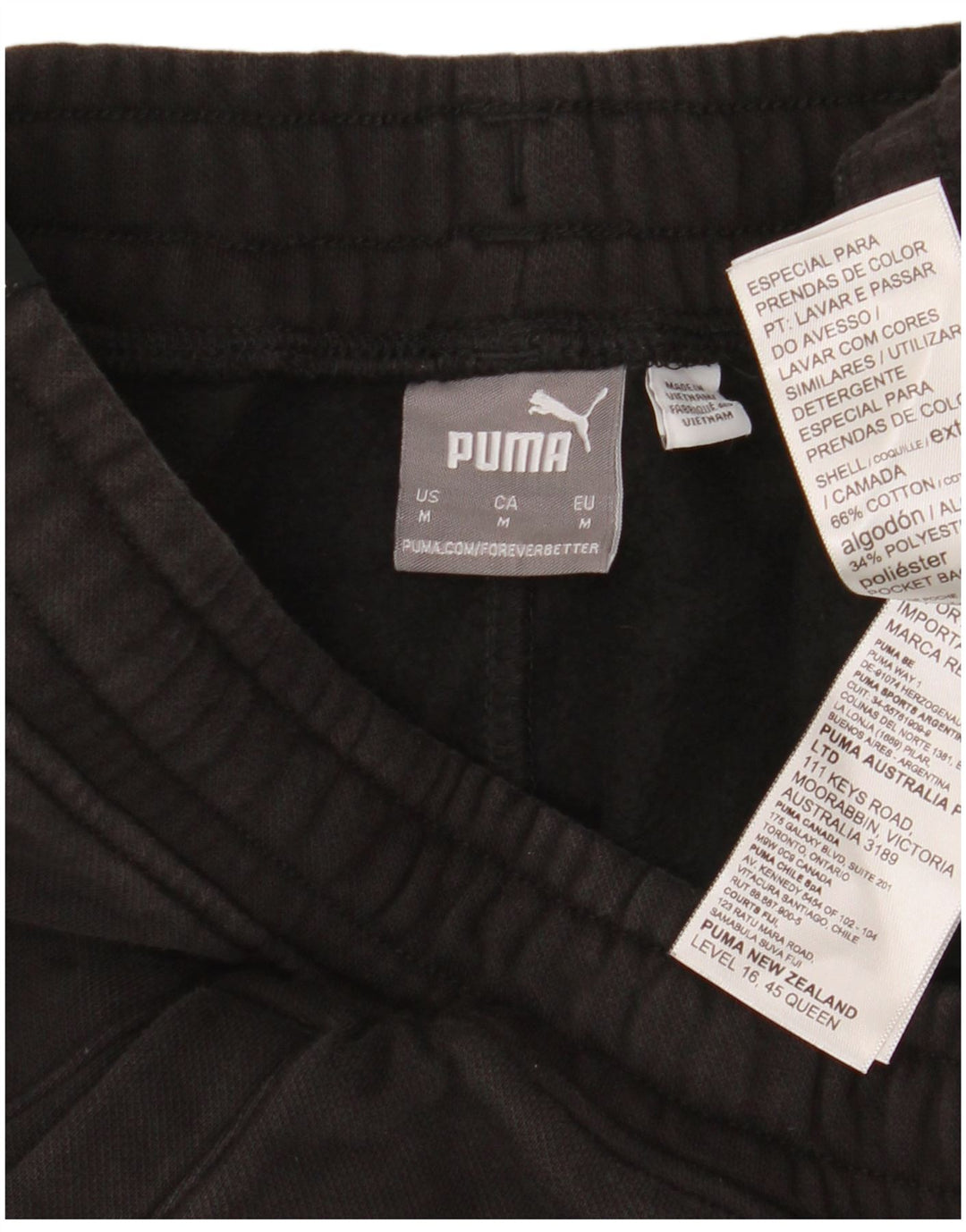 Puma Womens Sport Shorts UK 14 Medium Black Cotton