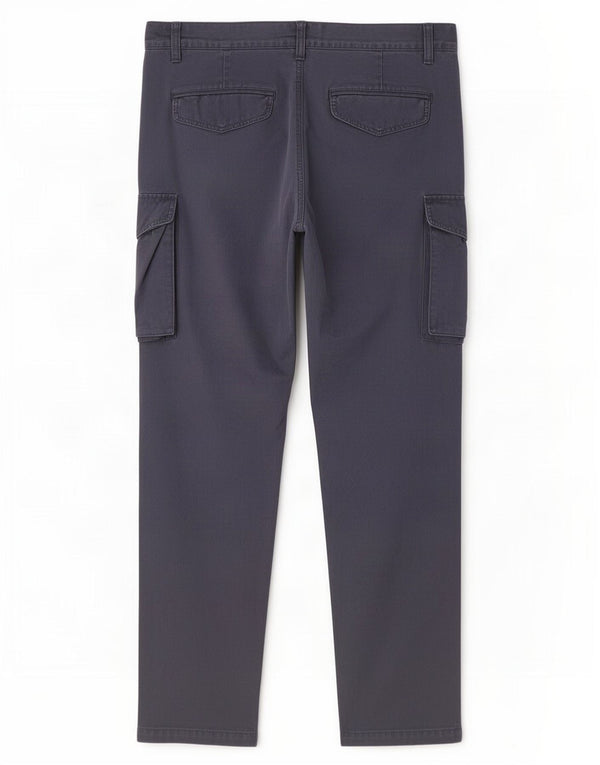 Benetton Mens Slim Cargo Trousers IT 54 2XL W38 L32 Navy Blue Cotton