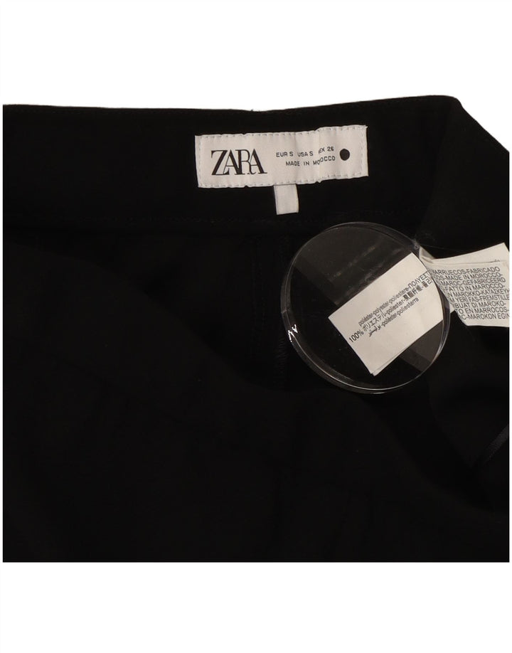 Zara Womens Bootcut Casual Trousers Small W26 L28 Black Polyester