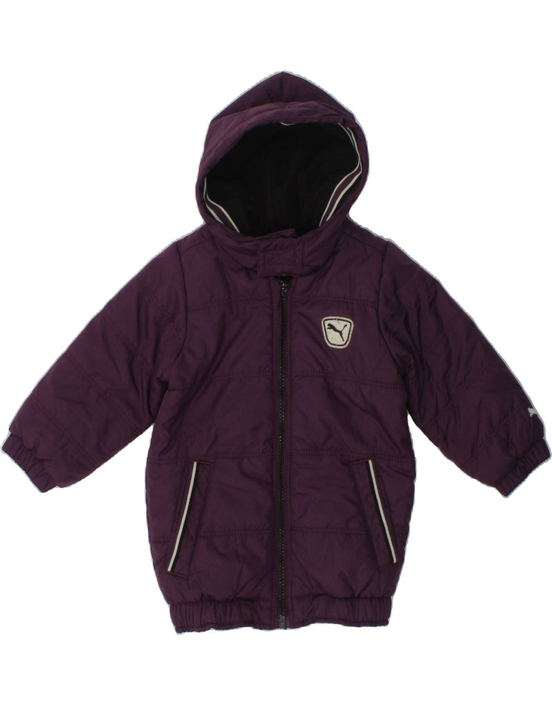 PUMA Baby Girls Hooded Padded Coat 3-6 Months Purple Polyester | Vintage Puma | Thrift | Second-Hand Puma | Used Clothing | Messina Hembry 