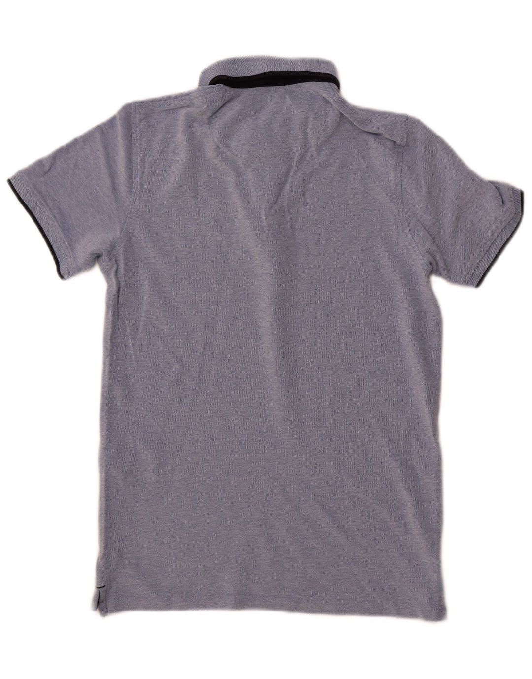 JACK & JONES Mens Polo Shirt Small Blue Flecked Cotton