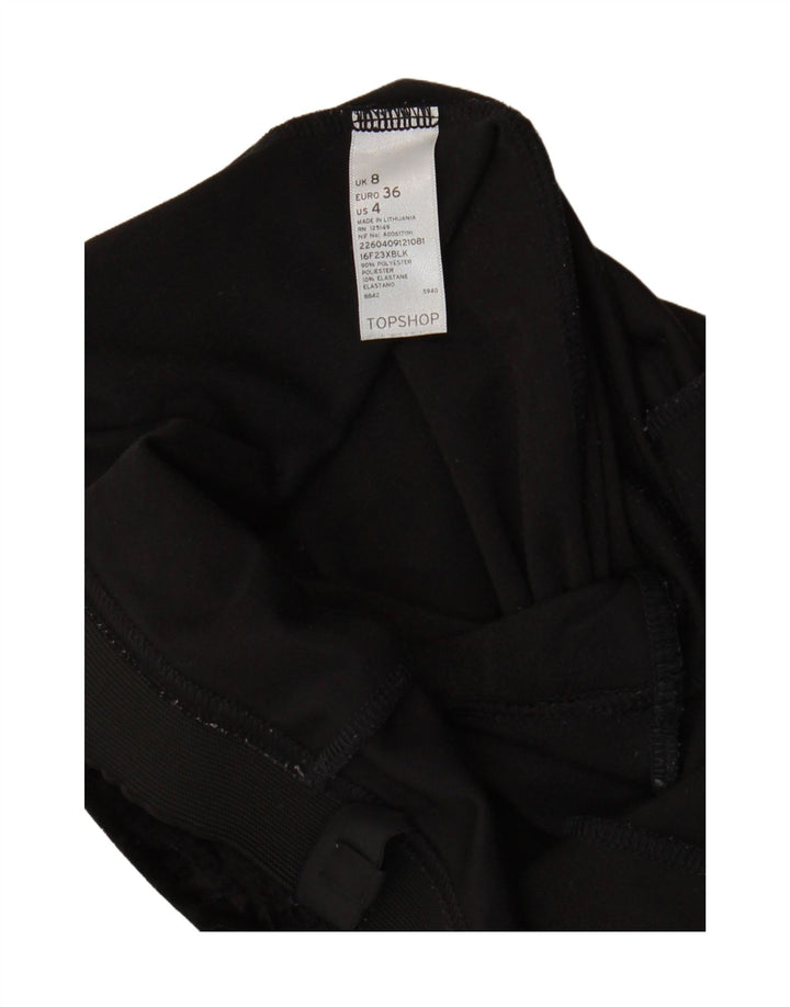 TOPSHOP Womens Velvet Leggings UK 8 Small Black Polyester Vintage Topshop and Second-Hand Topshop from Messina Hembry 