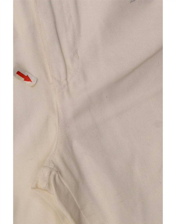 Roccobarocco Womens High Waist Capri Trousers IT 44 Medium W26 L22 White