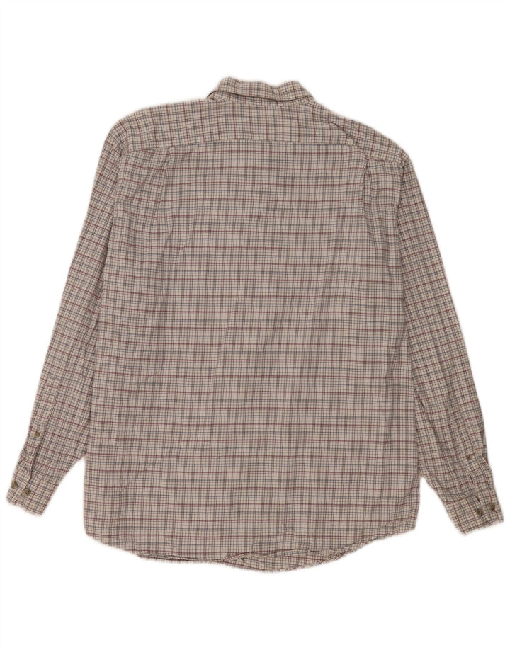 Eddie Bauer Mens Relaxed Fit Shirt XL White Check Cotton