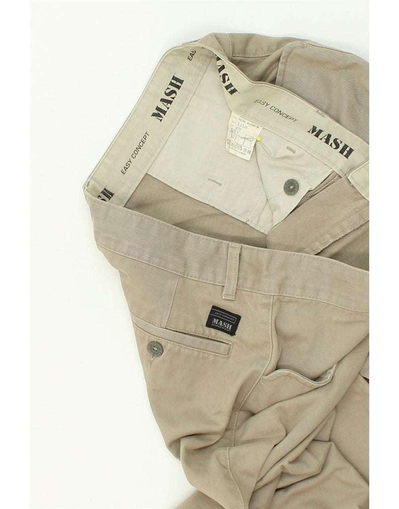 MASH Mens Straight Casual Trousers IT 52 XL W34 L34  Beige Cotton | Vintage Mash | Thrift | Second-Hand Mash | Used Clothing | Messina Hembry 