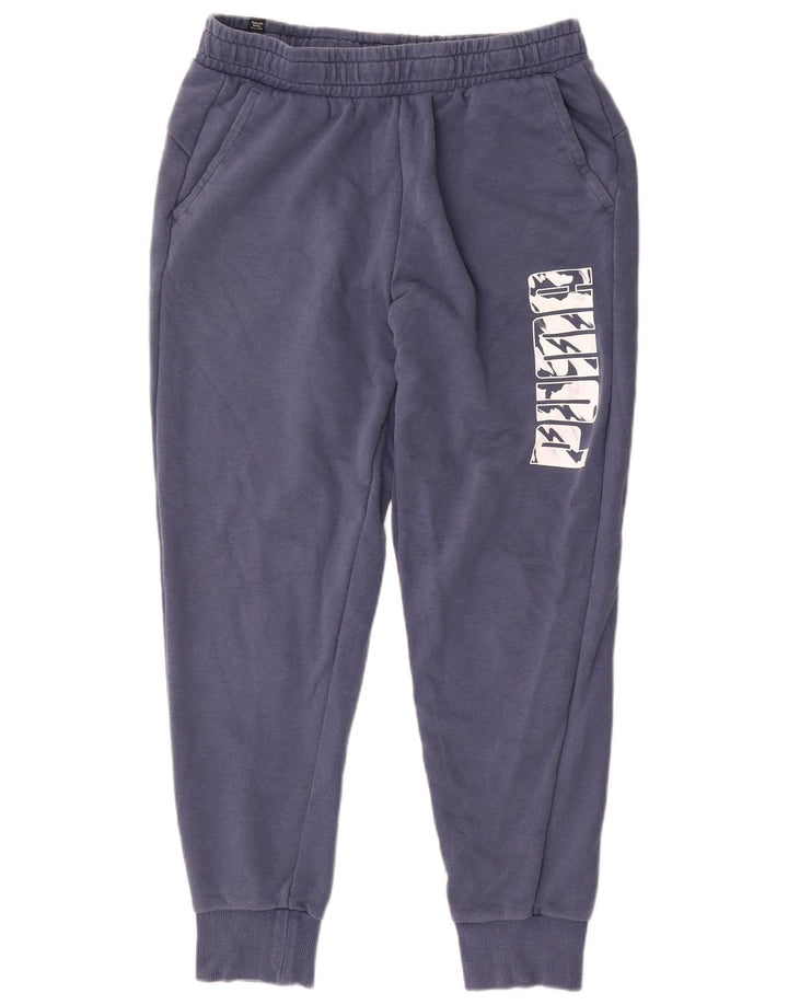 Puma Mens Graphic Tracksuit Trousers Joggers Large  Blue Cotton