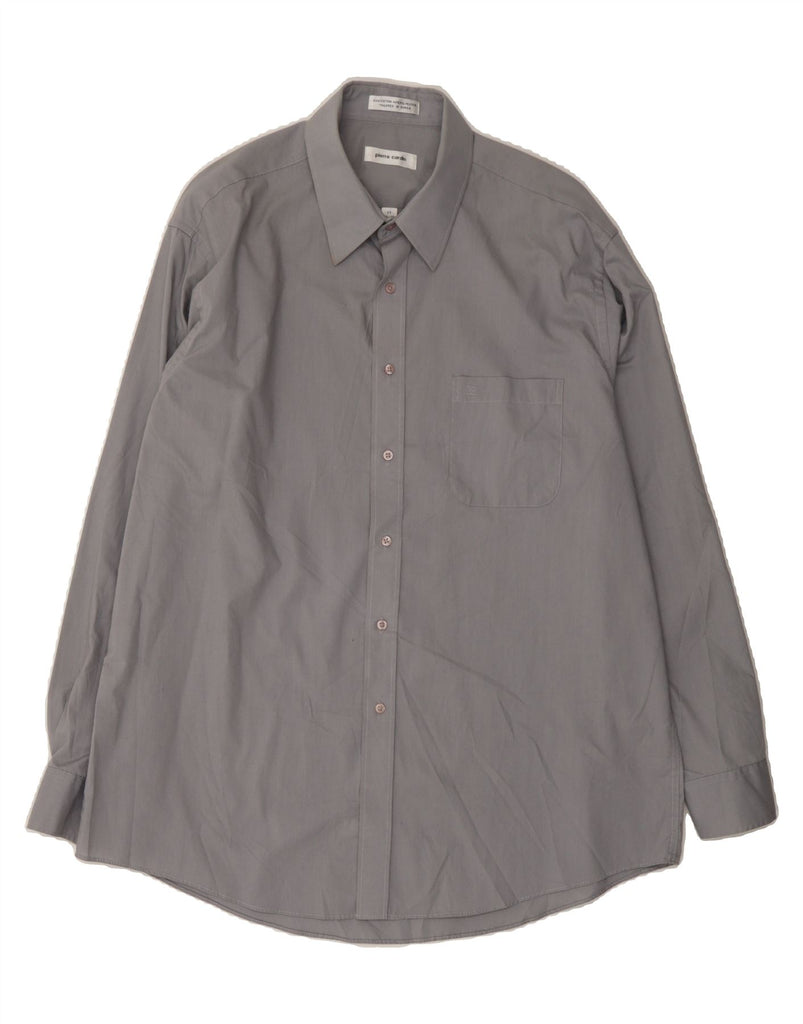 PIERRE CARDIN Mens Shirt Size 17 XL Grey Cotton Vintage Pierre Cardin and Second-Hand Pierre Cardin from Messina Hembry 