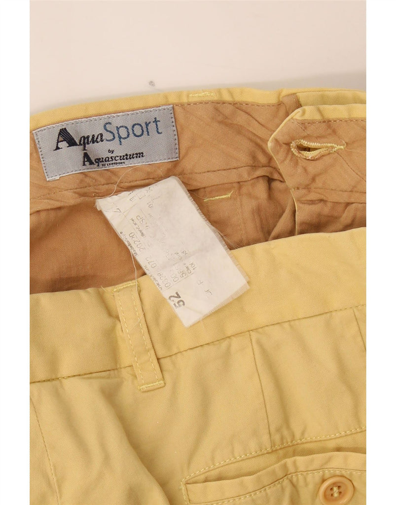 AQUASCUTUM Womens Straight Casual Trousers IT 52 2XL W34 L33 Beige Vintage Aquascutum and Second-Hand Aquascutum from Messina Hembry 