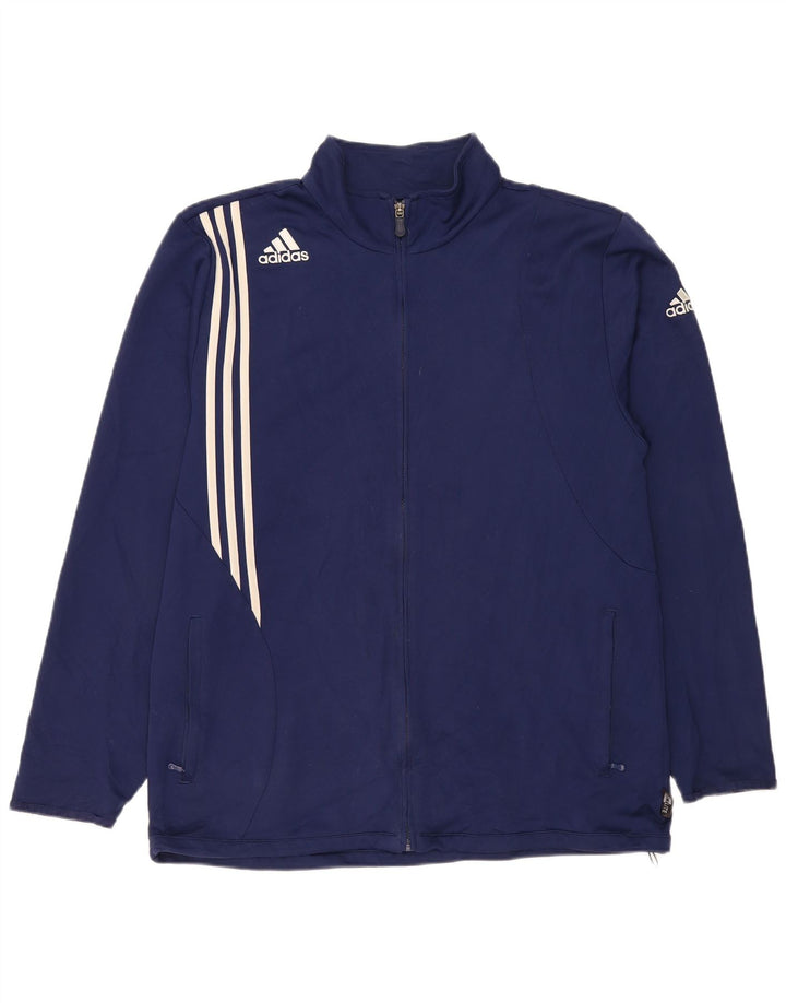 ADIDAS Mens Climalite Tracksuit Top Jacket UK 48/50 XL Navy Blue Polyester