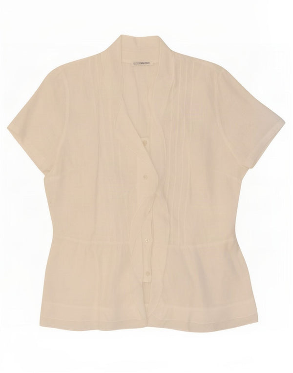 Enara Camice Womens Short Sleeve Shirt Blouse UK 14 Large White