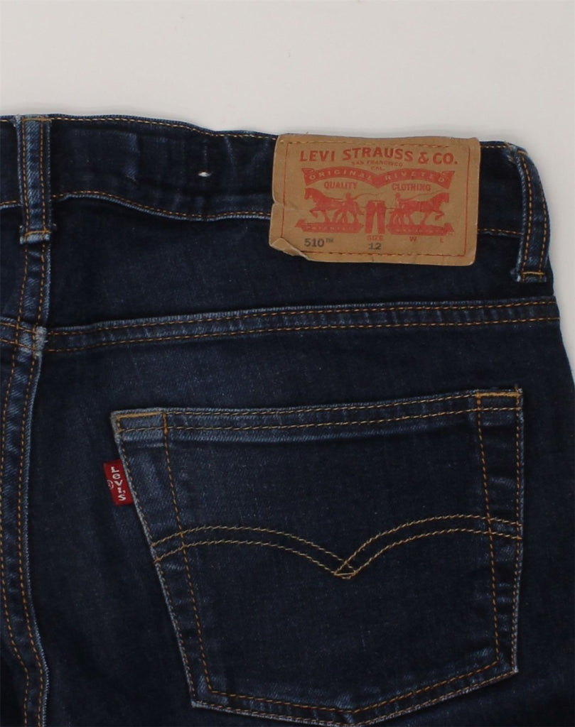 LEVI'S Boys 510 Skinny Jeans 11-12 Years W28 L28  Navy Blue Cotton | Vintage Levi's | Thrift | Second-Hand Levi's | Used Clothing | Messina Hembry 