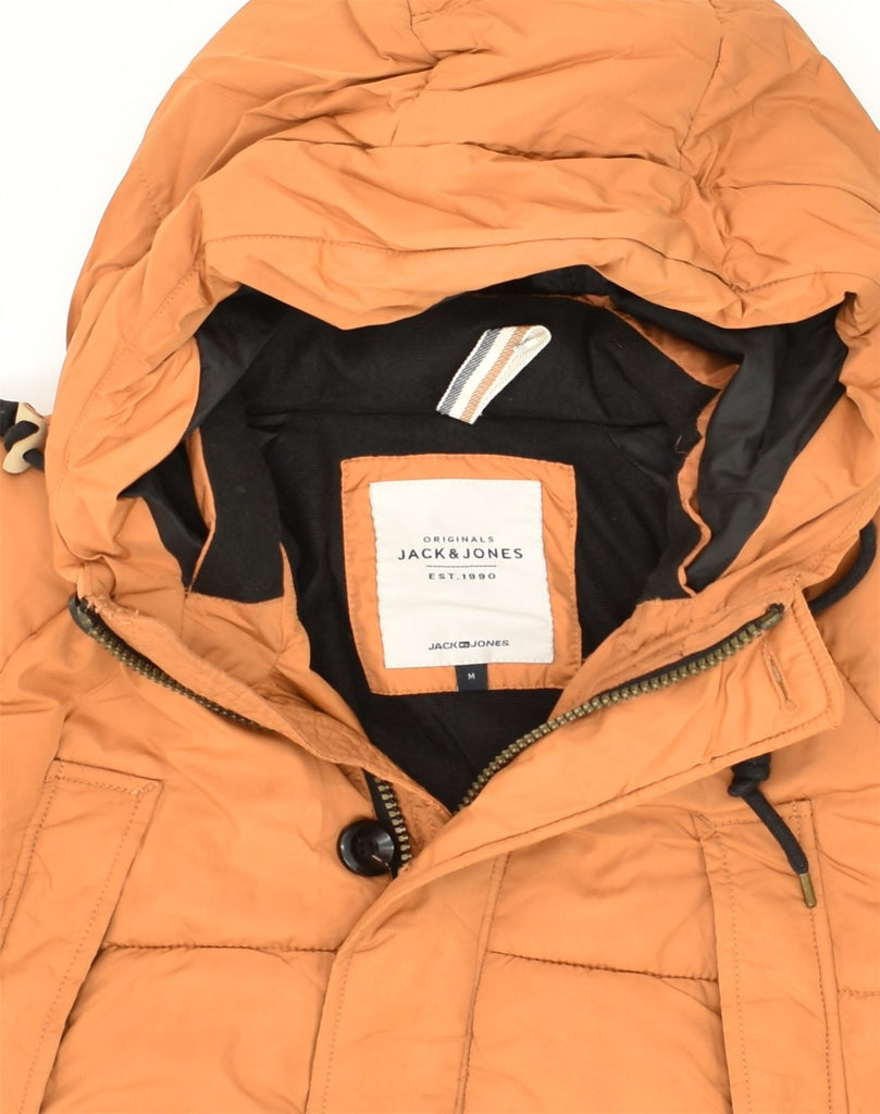 JACK & JONES Mens Originals Hooded Padded Jacket UK 38 Medium Orange | Vintage Jack & Jones | Thrift | Second-Hand Jack & Jones | Used Clothing | Messina Hembry 