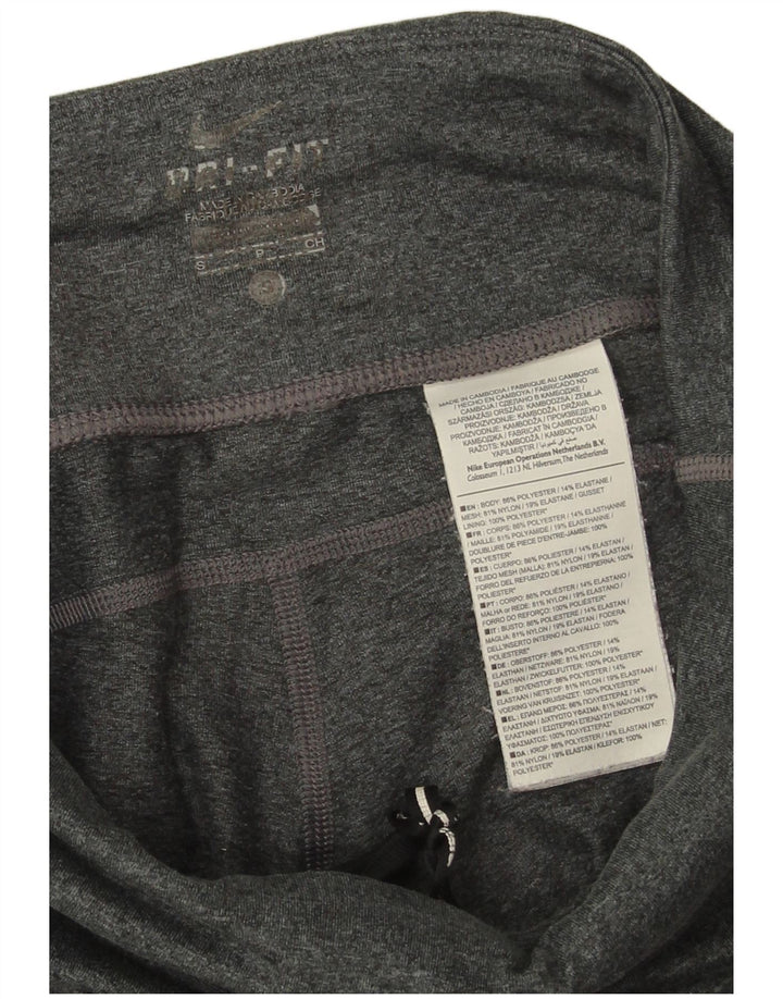 Nike Womens Dri Fit Crop Leggings UK 8 Small  Grey Polyester