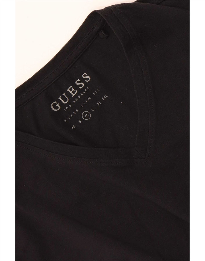 Guess Mens Super Slim Fit T-Shirt Top Medium Black