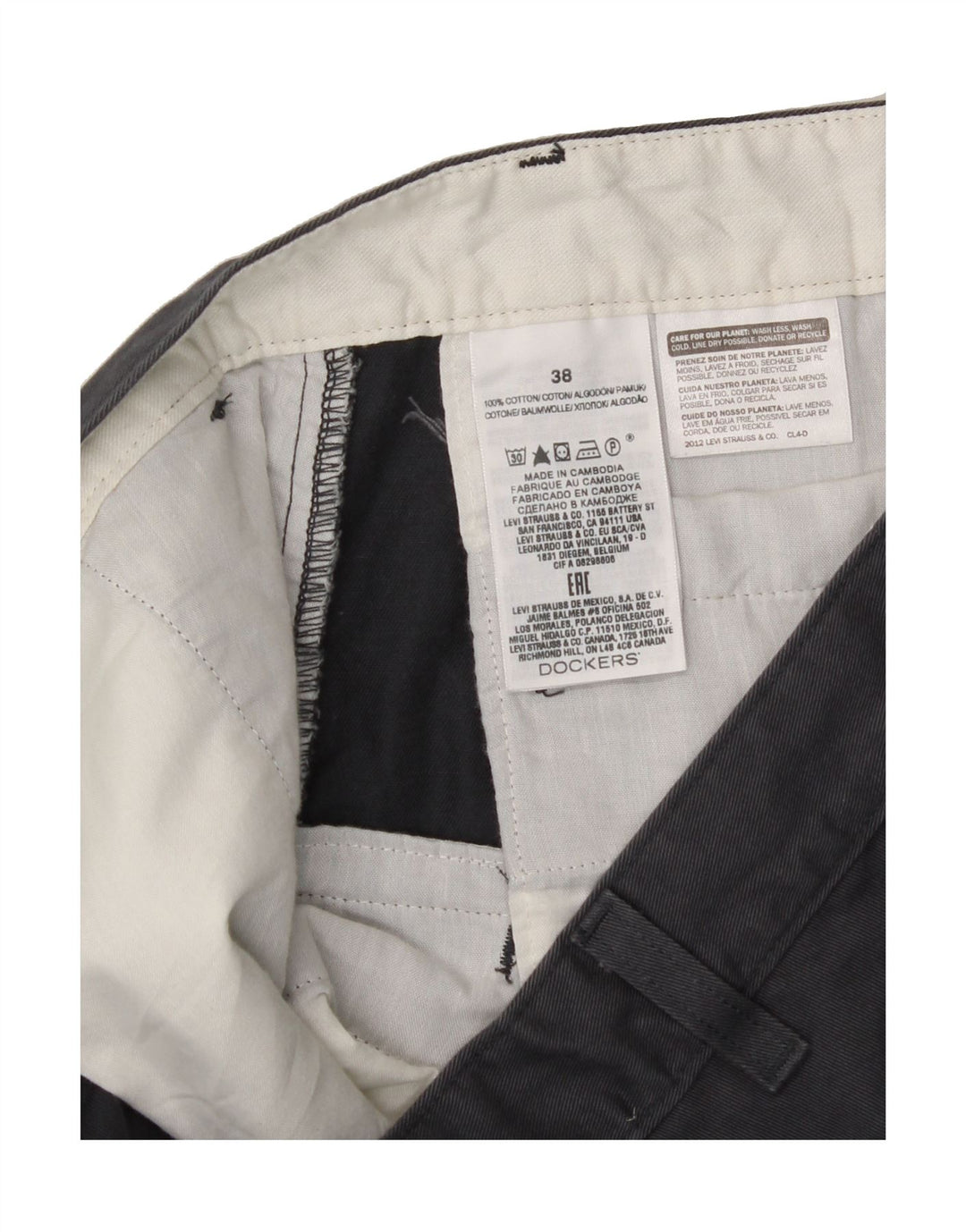 DOCKERS Mens Chino Shorts W38 XL Navy Blue Cotton Vintage Dockers and Second-Hand Dockers from Messina Hembry 