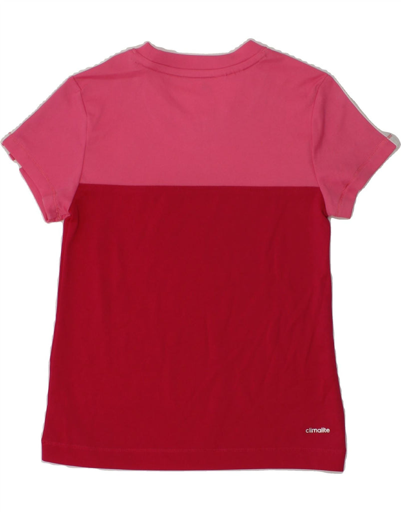 ADIDAS Girls Climalite T-Shirt Top 5-6 Years Red Colourblock | Vintage Adidas | Thrift | Second-Hand Adidas | Used Clothing | Messina Hembry 