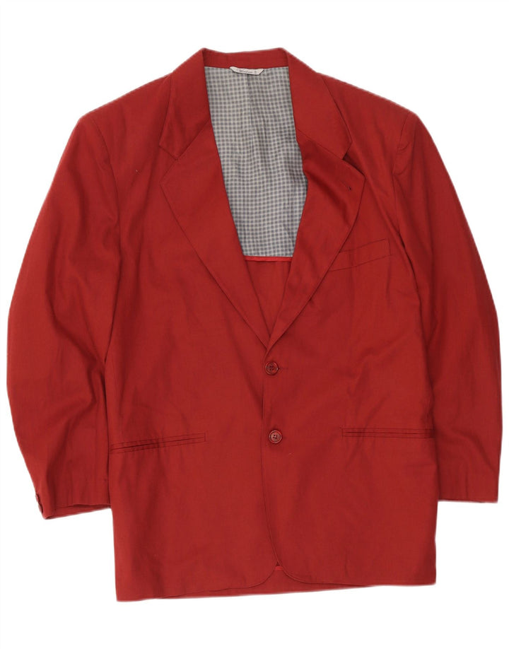 Wampum Mens 2 Button Blazer Jacket UK 36 Small Red Cotton