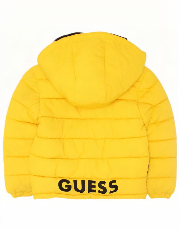 Guess Boys Graphic Hooded Padded Jacket 3-4 Years Yellow Polyester