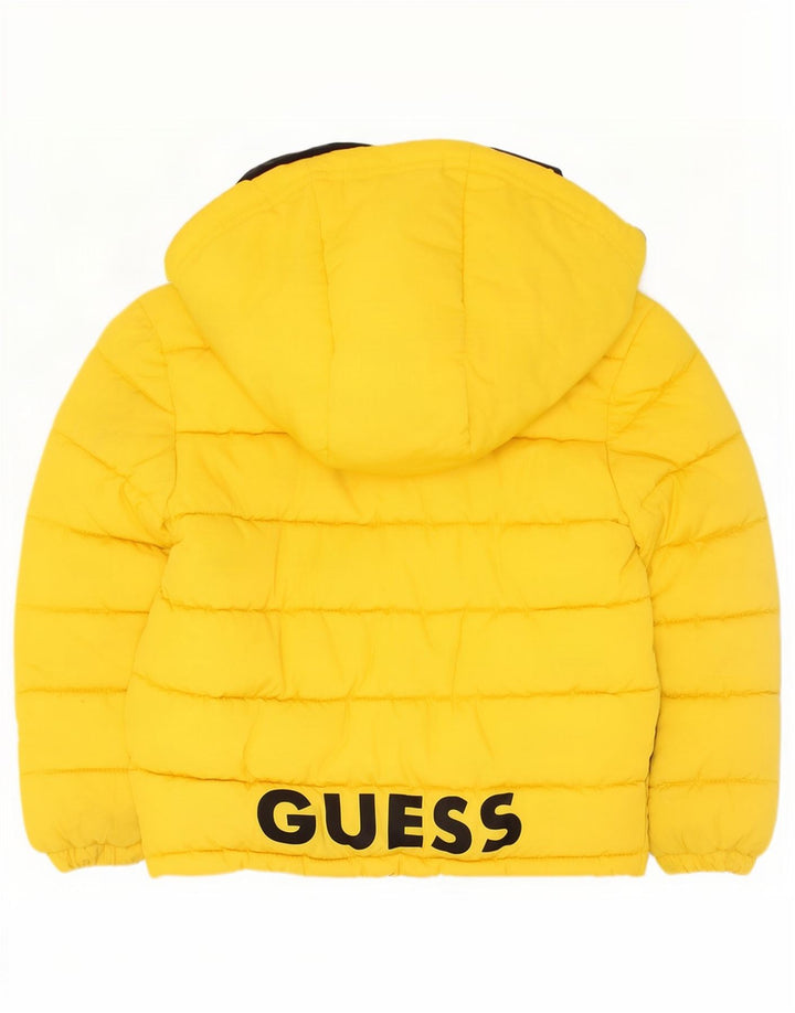 Guess Boys Graphic Hooded Padded Jacket 3-4 Years Yellow Polyester