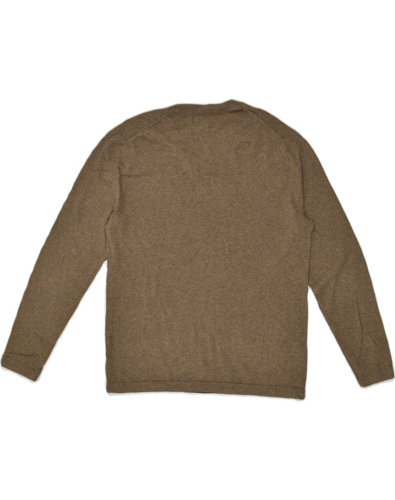 EDDIE BAUER Mens V-Neck Jumper Sweater Small Brown Cotton | Vintage Eddie Bauer | Thrift | Second-Hand Eddie Bauer | Used Clothing | Messina Hembry 