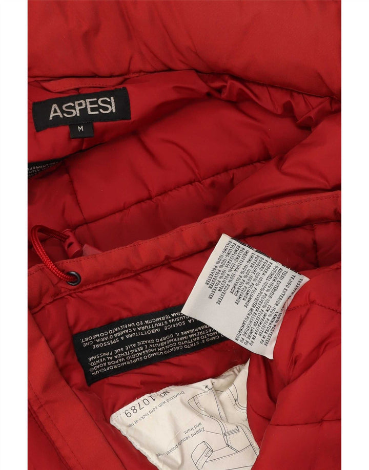 Aspesi Womens Padded Jacket UK 14 Medium Red Polyester