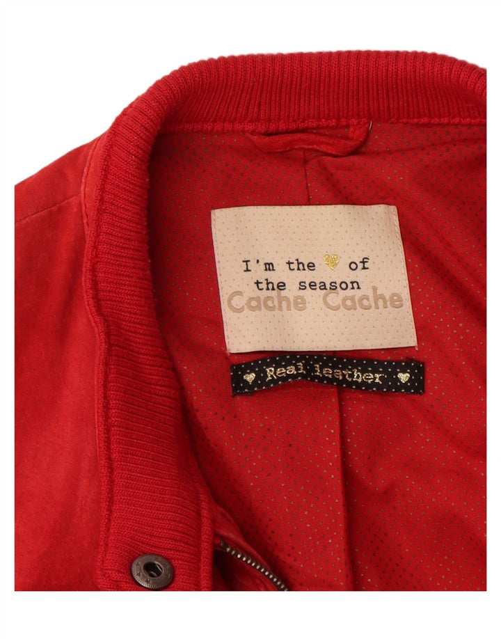 Cache Womens Suede Jacket US 2 XS Red Leather