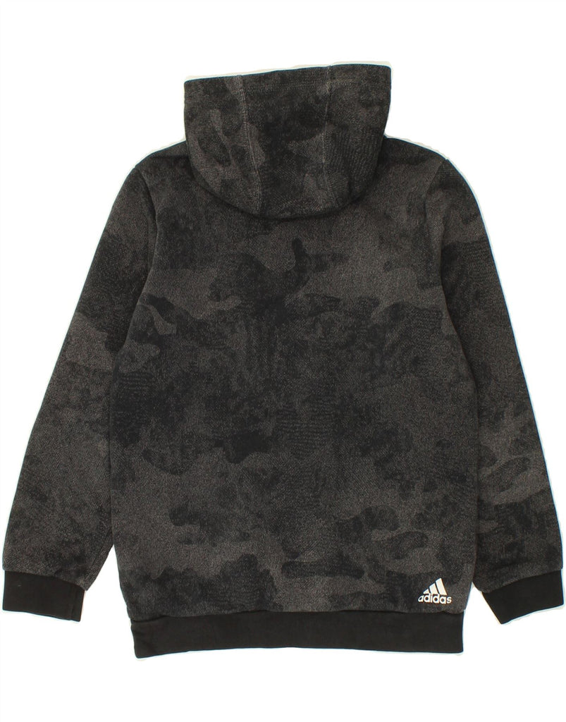 ADIDAS Boys Graphic Hoodie Jumper 12-13 Years Grey Camouflage Vintage Adidas and Second-Hand Adidas from Messina Hembry 