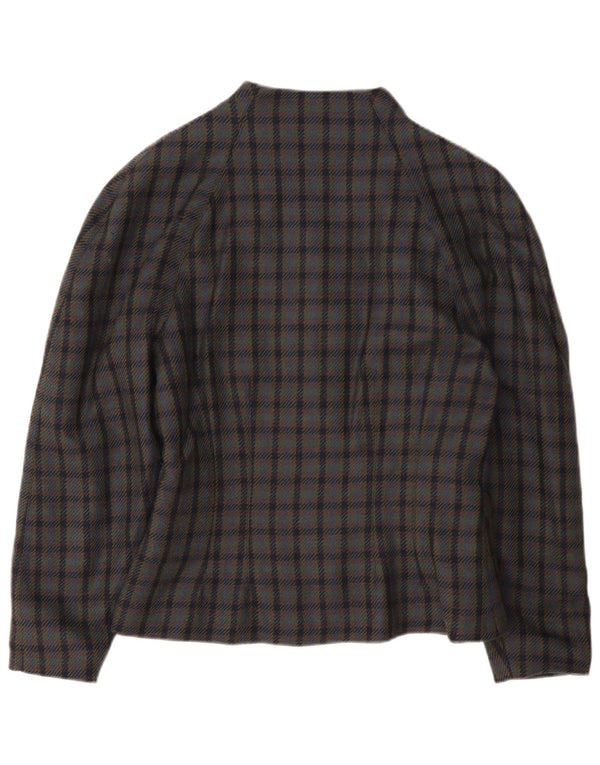 Black Molly Womens 3 Button Blazer Jacket IT 44 Medium Grey Check Wool