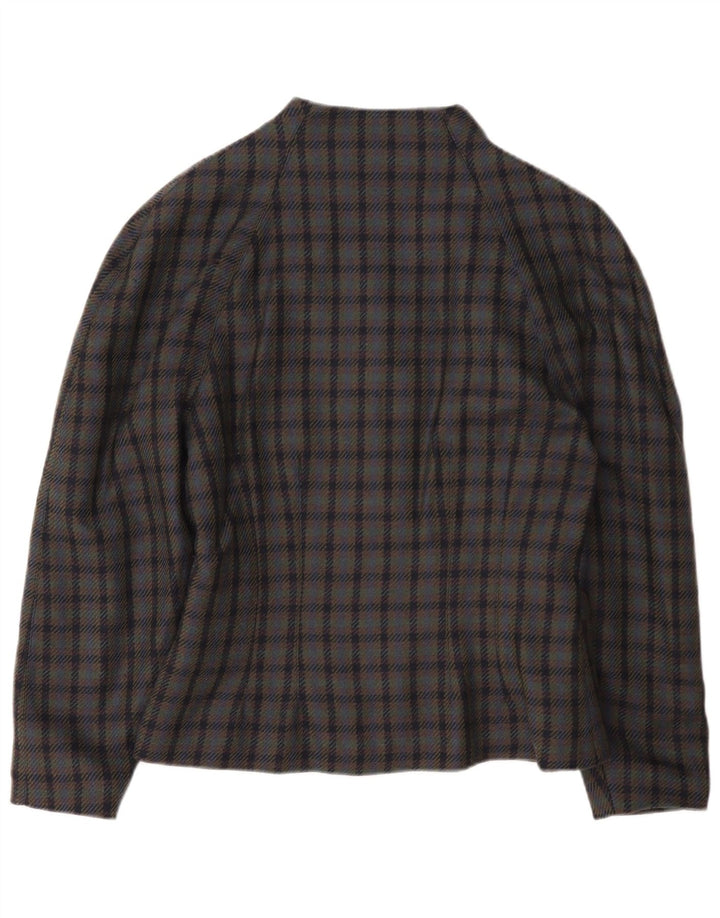 Black Molly Womens 3 Button Blazer Jacket IT 44 Medium Grey Check Wool