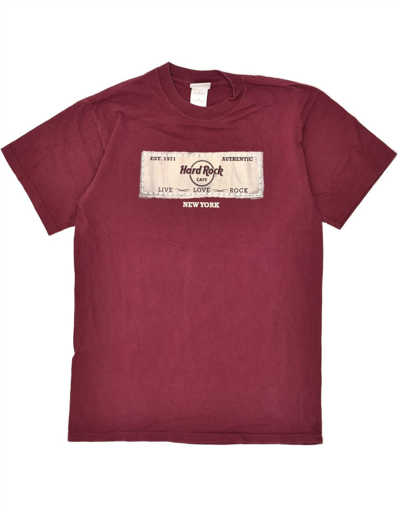 HARD ROCK CAFE Mens New York Graphic T-Shirt Top Medium Burgundy Cotton | Vintage Hard Rock Cafe | Thrift | Second-Hand Hard Rock Cafe | Used Clothing | Messina Hembry 