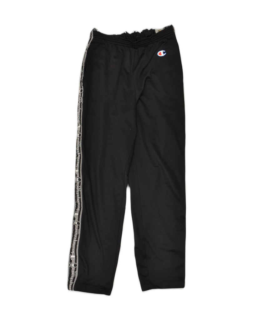 CHAMPION Mens Tracksuit Trousers Small Black Polyester | Vintage Champion | Thrift | Second-Hand Champion | Used Clothing | Messina Hembry 