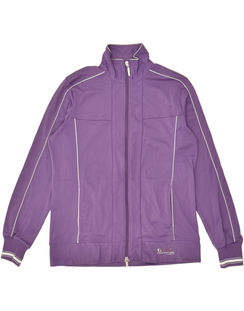 CHAMPION Womens Tracksuit Top Jacket UK 14 Large Purple | Vintage Champion | Thrift | Second-Hand Champion | Used Clothing | Messina Hembry 