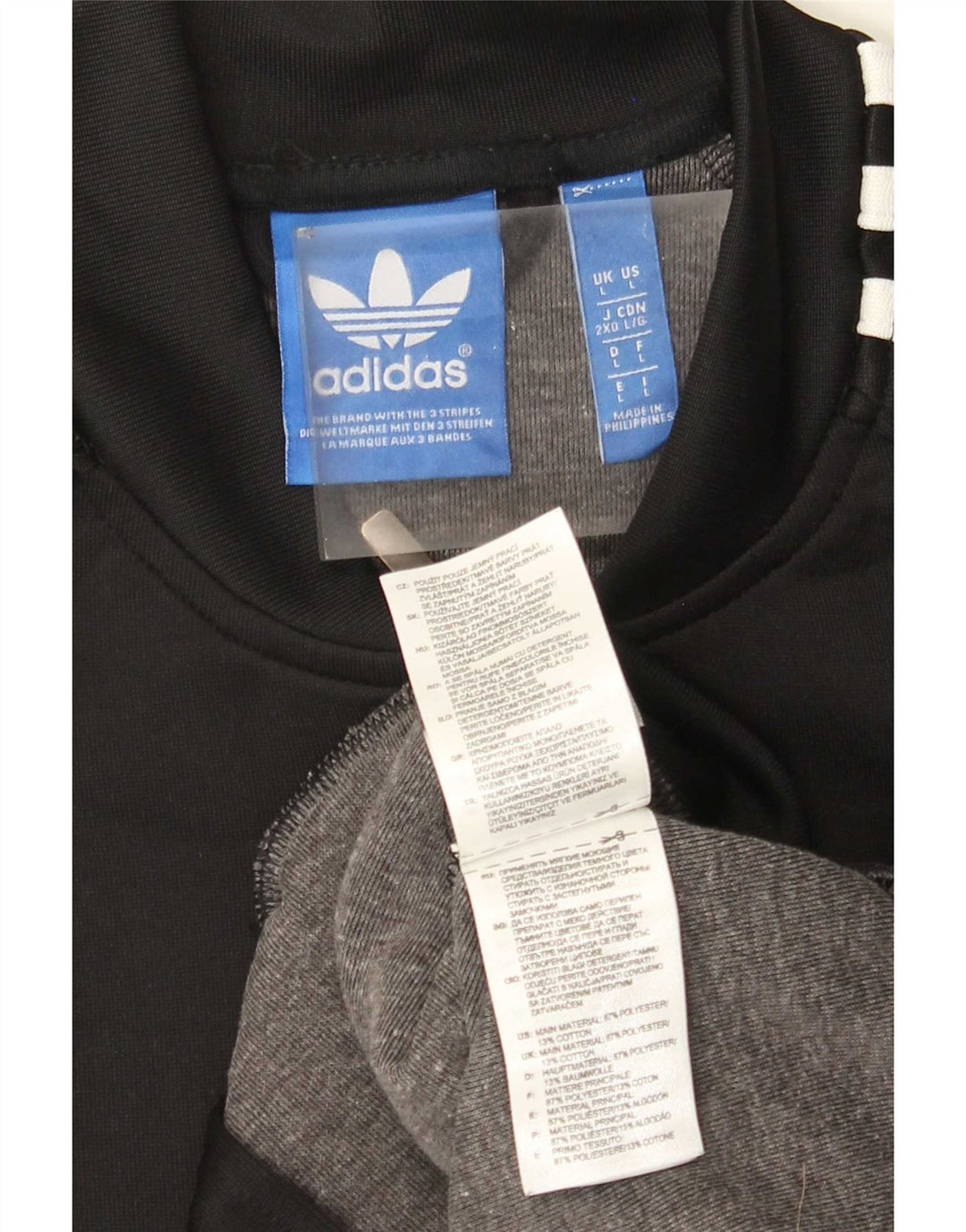 Adidas Mens Tracksuit Top Jacket Large Black Polyester