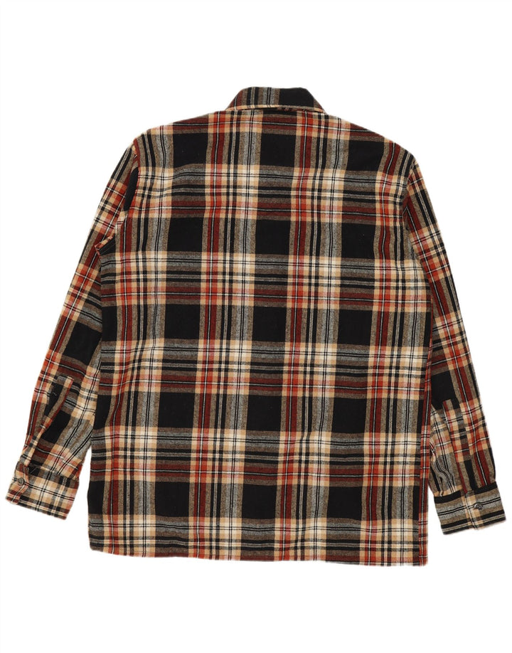 Vintage Mens Flannel Shirt Size 39 Medium Multicoloured Check Polyacrylic