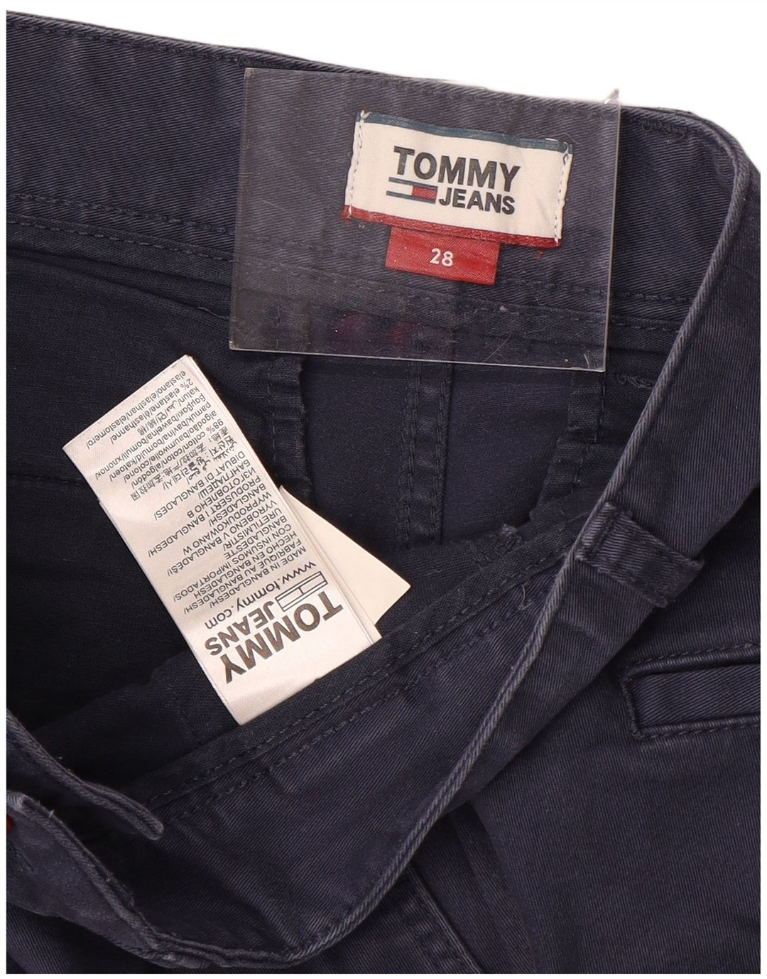 TOMMY HILFIGER Mens Chino Shorts W28 Small Navy Blue Cotton