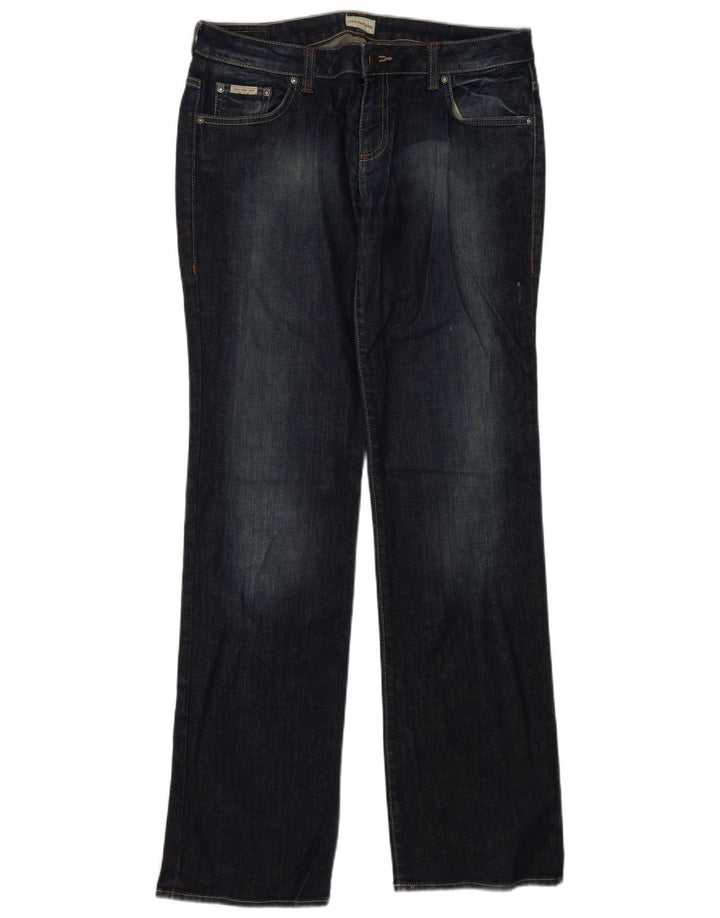 Calvin Klein Womens Bootcut Jeans W32 L34 Navy Blue Cotton