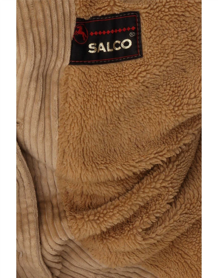 Salco Womens Corduroy Overcoat UK 14 Medium Beige
