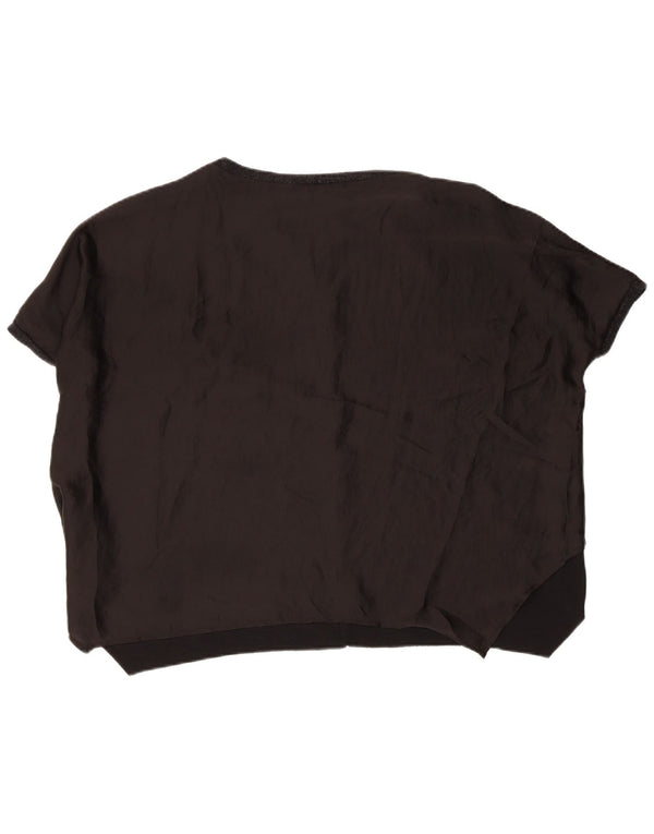 Zara Womens Oversized Blouse Top UK 14 Medium Black
