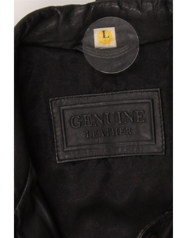 VINTAGE Mens Leather Jacket UK 40 Large Black Leather Vintage Vintage and Second-Hand Vintage from Messina Hembry 